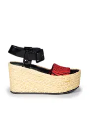 Raffia Platform Wedge Sandals
