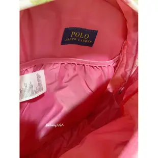 免運✨台灣現貨✨美國🇺🇸Polo Ralph Lauren專櫃POLO女款 粉色 花花 大馬 拉鍊 後背包RL雙肩 挺版