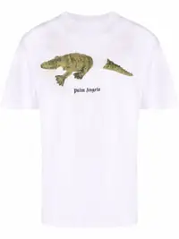 在飛比找Farfetch優惠-crocodile-print cotton T-shirt