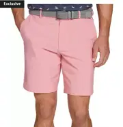 Walter Hagen Men's 9" Inseam Performance 11 Micro Lines Golf Shorts Brill. Pink