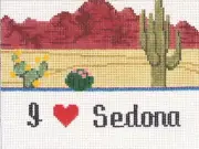 I Love Sedona Hand Painted Needlepoint Canvas