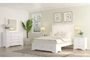 VI Sala Solid Timber Storage Bed, Dresser with Mirror & Bedsides Set