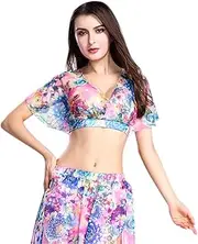 [ROYAL SMEELA] Belly Dance Costume for Women Chiffon Belly Dance Tops, Belly Dance Tops for Women One Size