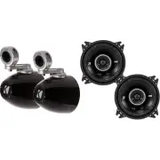 Kicker Mini Wake Tower Marine Enclosures loaded with Kicker 4" 43DSC Speakers