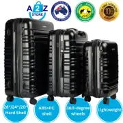 Olympus 3PC Noctis Suitcase Set Hard Shell ABS+PC - Stygian Black Travel Luggage