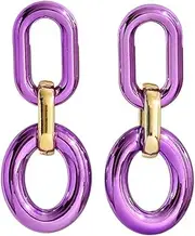 [Generic] Hanging Choker Earrings Acrylic Resin Geometric