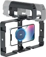 JJC Magnetic Smartphone Camera Video Recording Rig Cage Stabilizer for iPhone 15 14 13 12 Pro Max, with Cold Shoe Mount, Cell Phone Handheld Filmming Vlogging Kit