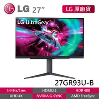 在飛比找蝦皮商城優惠-LG 27GR93U-B 27吋 4K UHD 電競顯示器 