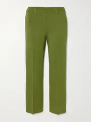 [HIGH SPORT] HIGH SPORT - Nsfw Jules Checked Jacquard-knit Slim-leg Pants - Green - large large Green