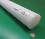 UHMW White Round Rod 2.75" Diameter x 36" Long, 1 Unit, Extruded
