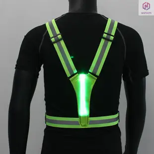 Led反光背心usb充電式led發光背心高能見度可調跑步背心安全夜間跑步裝備【15】【新到貨】