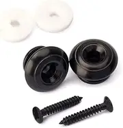 ERINGOGO 2 Pcs Guitar Strap Locks Metal Mushroom Head for Electric Acoustic Bass Guitar Parts Durable Easy to Install Sturdy Security Black