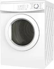 HEQS 7KG Vented Front Load Dryer with 15 Programs Auto Moisture Sensing Reversible Door Large Filter Rear Venting Adjustable Feet Energy Efficient Dryer for Home 85H x 59.5W x 55.5D CM White