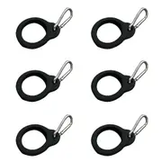 6x Avanti 5cm Silicone/Aluminium Carabiner Ring For Avanti Fluid Bottles Black