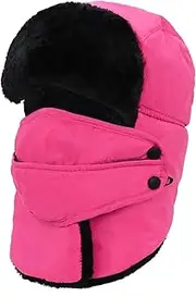 [DuBom] Trapper Hat for Men Winter Trooper Hat with Mask Russian Ushanka Hat Men with Faux Fur