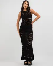 [Mooloola] Mooloola Women's Leah Maxi Dress in Black 0 Black