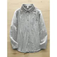 在飛比找ETMall東森購物網優惠-雙層棉紗長袖寬松休閑條紋襯衫