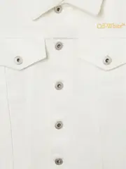 [OFF WHITE] Bookish Diag Denim Jacket 10A WHITE/YELLOW
