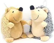 CPYOSN Dog Squeaky Toys, Durable Stuffed Crinkle Plush Dog Chew Toys for Puppy Teething, Interactive Dog Toys for Small, Medium and Large Dogs (Grey+Yellow, Hedgehogs)