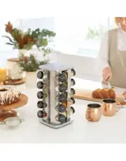 20 Jar Revolving Countertop Spice Rack with Spices Included, FREE Spice...