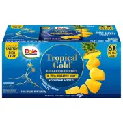 Dole Canned Fruit, Tropical Gold Pineapple Chunks in 100% Pineapple Juice, Glute
