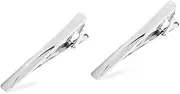 [ifundom] 2pcs Tie Clips Cufflinks and Tie Clip Set Necktie Bar Pinch Clip Wedding Neck Tie Clamps Silver Ties for Men Suit Shirt Vintage Blouse Shirt Tie Bar Business Suit Tie Bar Lavalier