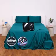 3.0 Fitted Sheet - Deep Pocket Bed Cover with EasyGrip™ Loop Straps, Durable ...