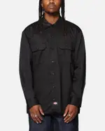 [DICKIES] Dickies Long Sleeve Work Shirt Black - Size M M Black