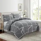 Soft Printed Rayon from Bamboo All Season 3 Pieces Duvet Cover Fitted Sheet Ense