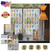 Stunning 3D Malachite Window Film - Easy Static Cling Application, 35.4inx78.7in