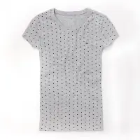 在飛比找Yahoo奇摩購物中心優惠-TOMMY 經典刺繡標誌點點設計素面短袖T恤(女)-灰色