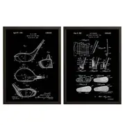 [Namly Design] Patent Drawing Poster - Golf Club Designs / Set of 2