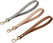 TEMPNAP Leather Wrist Lanyard for Keys Clutch Bag Wristlet Wrist Bands Straps Black