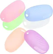SHERCHPRY 6Pcs Reusable Toothbrush Head Caps Food Grade Protective Covers for Travel Easy Identification Lightweight Fit for Toothbrush Heads