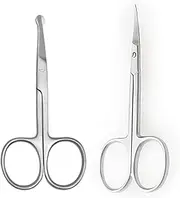 Professional Safety Cuticle And Nasal Scissors Combo | Precision Steel Grooming Tool Suitable for Pain-Free Hair Cutting | Cuticle And Nasal Scissors Helps Boost Confidence | Set of 2