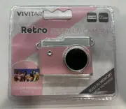 New Vivitar Keychain Digital Camera Pink Micro SD Card Slot Prime Lens Miniature