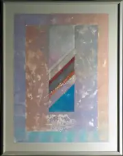 Chris Hicks "Interaction"Hand Signed Fine Art Original Mixed Media Monoprint OBO
