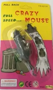 PULL BACK MOUSE SMALL GAG JOKE PRANK NOVELTY TRICK TOY SCARE SHOCK
