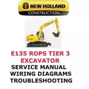 NEW HOLLAND E135 ROPS TIER 3 CRAWLER EXCAVATOR MANUAL SHOP SERVICE REPAIR PDF