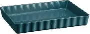 Emile Henry Deep Rectangular Tart Dish for Making Quiches, Pies - Blue Flame