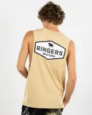 [Ringers Western] Ringers Western Men's Servo Muscle Tank Top in Dark Sand Brown Size 3XL 3XL Dark Sand Brown
