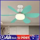 Ceiling Fan LED Lamp E27 Socket Fan Light Remote 42cm (Blue Crystal Shell)