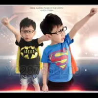 在飛比找蝦皮購物優惠-【TOYTOY】超人童裝 短袖披風T恤 小童 蝙蝠俠 滿足寶