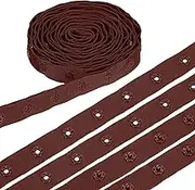 uxcell 3 Yard Snap Button Tape, Polyester Plastic Snap Button Trim, Sewing Press Stud Ribbon Replacement for DIY Craft Clothes Fabric Sewing, Brown