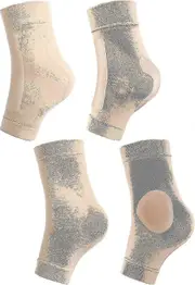 2 Pairs Padded Skate Socks Ankle Protector Ice Skating Socks Skate Ankle Ankle Sleeve Pad For Boots, Skates, Splints, Beige