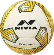 Nivia DOM05 Pro PU Football (Yellow, Size 5) - Machine Stitched - 32 Panel - PU Micro Fiber top Layer - Soccer Ball - Latex Bladder Core