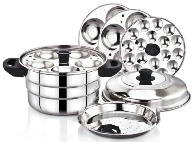 Multi-Purpose Stainless Steel Pot Idly Maker with Steamer Cooker