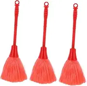 Baluue 3pcs Buddha Dust Sweep Power Scrubbing Scrubber Remover Supplies Broom Wand Gel Refill Cleaner Scraper Duster Sponge Holder Cleaning Brush Wiping Buddha Brush Pagoda Brush Abs Red