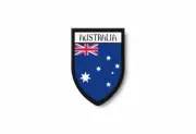 PATCH PATCHES EMBLEM IRON ON GLUE PRINT FLAG world crest australia