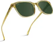 WearMe Pro Polarized Classic Retro Flat Transparent Yellow / Smoke Green